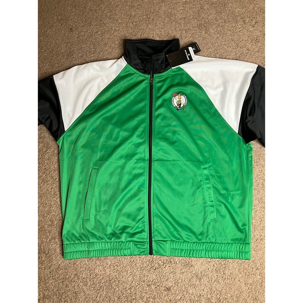 New BOSTON CELTICS Team Basketball NBA Track JACKET Women’s 2XL Carl Banks G-III